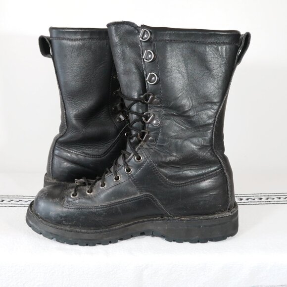 Black Leather Combat Boots main image 10